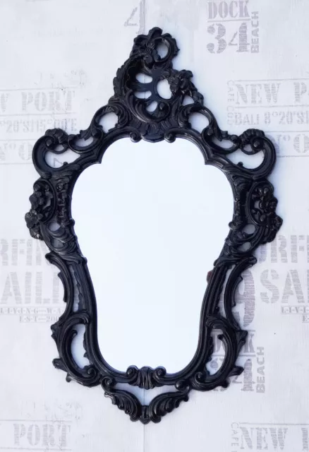 Exclusive Wall Mirror Antique Baroque Repro Black 50X76 Decoration New 2