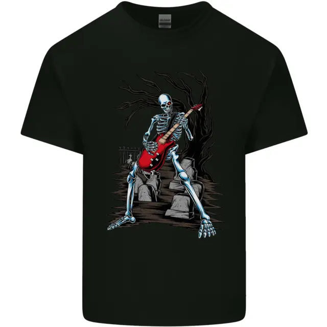 Graveyard Rock Guitar Skull Heavy Metal Mens Cotton T-Shirt Tee Top