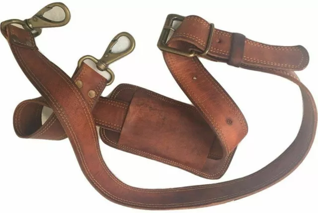 Handmade Leather Shoulder Replacement Strap for Messenger Briefcase Bag & Duffle
