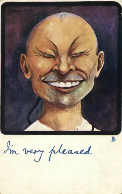 china, Caricature Chinese Man, "I'm very Pleased" (1905) Tuck Postcard