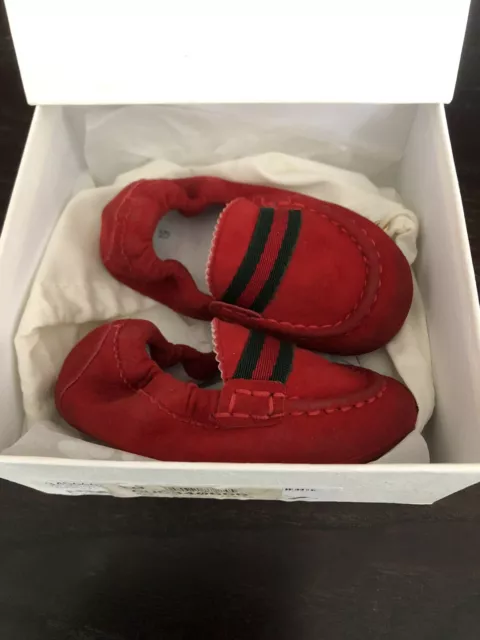 Gucci Boys Soft Red Suede Shoes Sz 19/3