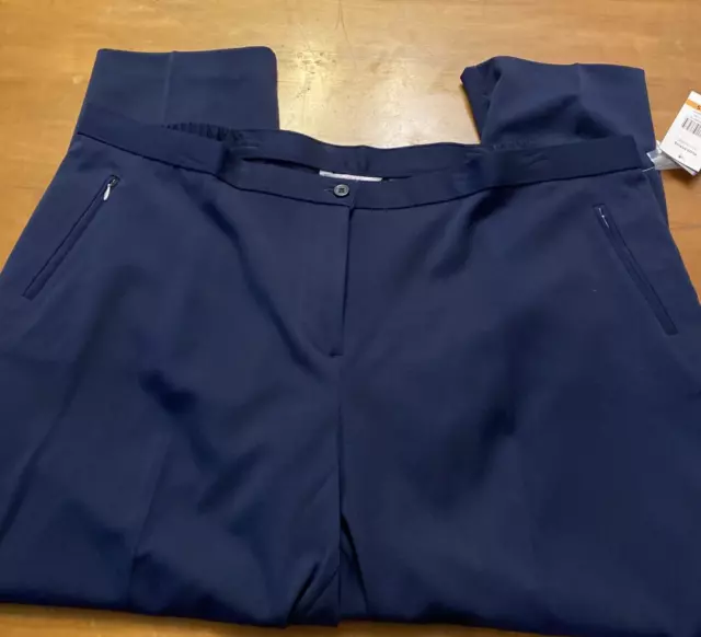 Women's Allison Daley Pants Polyester Blend Classic Navy Blue 24w s Short Petite