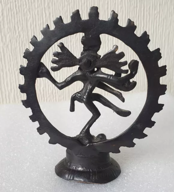 Small 19th Century Indian Antique NATARAJA SHIVA Dancing Cast Bronze Figure VGC