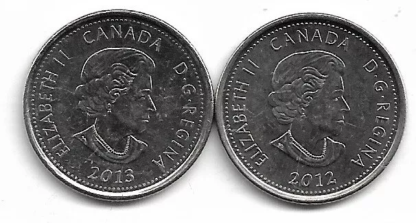 A147 . Canada . Lot De 2Pieces De 25 Cents Differentes . 2