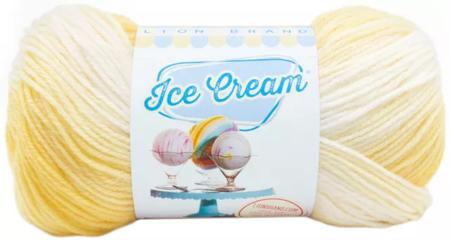 3 Pack Lion Brand Ice Cream Yarn-Lemon Meringue 923-211