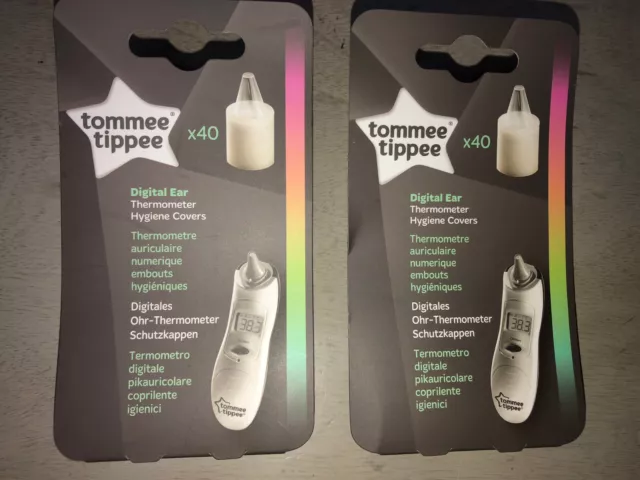 Tommee Tippee Digital Ear Thermometer Hygiene Covers 40pk x2 Boxes Total 80pcs