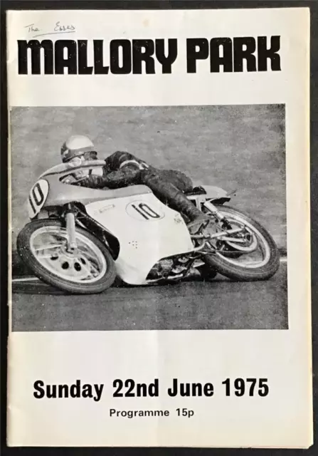 MALLORY PARK 22 Jun 1975 CLUBMANS MOTOR CYCLE RACES Official Programme