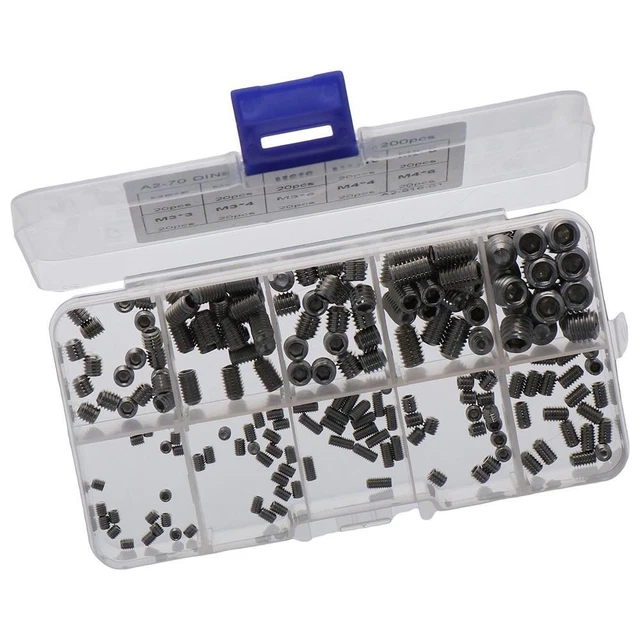 200Pcs 304 Stainless Steel Allen Head Socket Hex Grub  Door Handles Knobs
