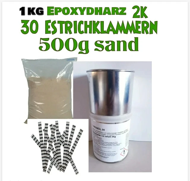 Epoxidharzmörtel Für Beton 1kg 2-K Epoxidharz KLB Reparatur Rissharz Estrich Beton Injektionsharz Estrich BAUHAUS