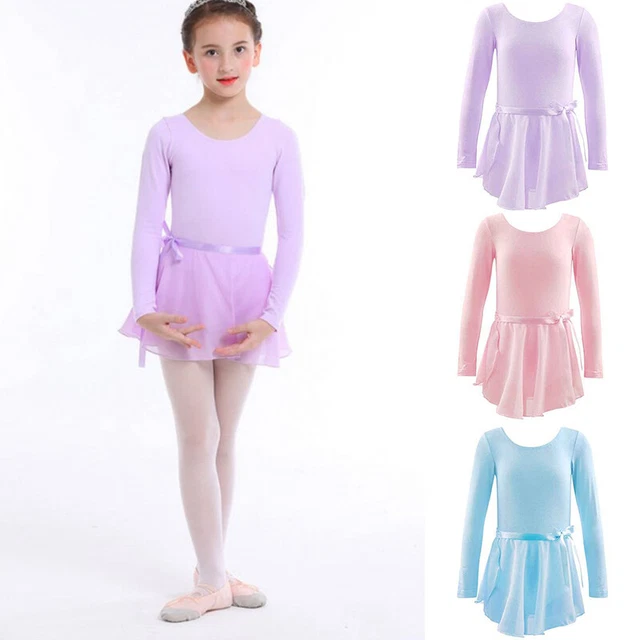 Leotard Romper Ballet Dance Chiffon Dress Cotton Leotard Kids Girls Tutu Skirt