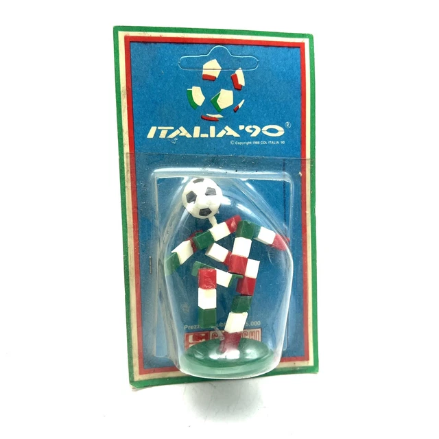Fanion Officiel Italie 90 – Portachi Mascotte Ufficial, Drapeau De Supporteur Rouge Made In Italia