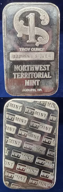 Northwest Territorial Mint 1 Troy Oz Fine Silver Art Bar si452