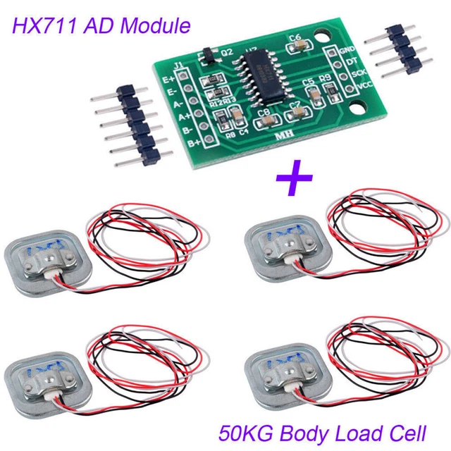 4TLG 50KG SCALE Load Cell Weighing Sensor Arduino Wägesensor + HX711 AD ...