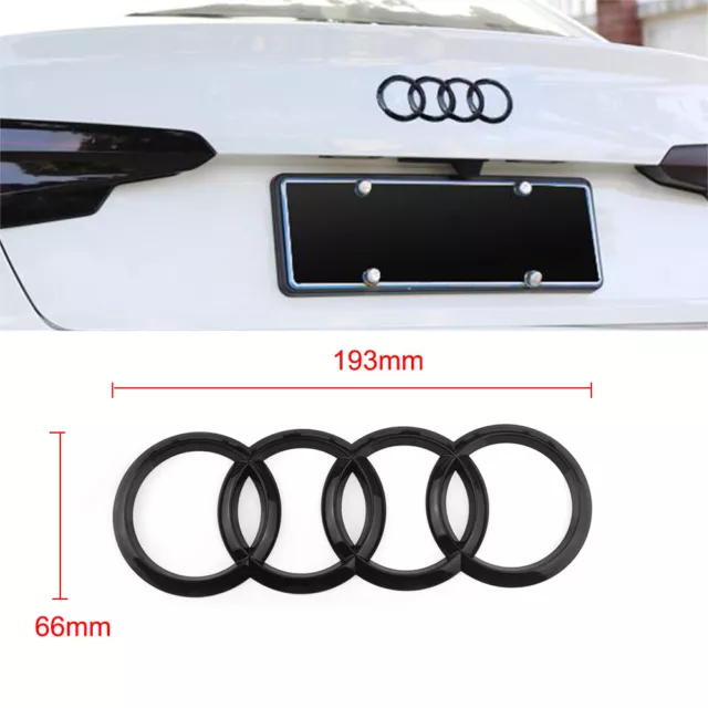 193*66 mm Hinten Kofferraum Emblem Ringe Glanz Schwarz Für Audi A1 A3 A4 A6