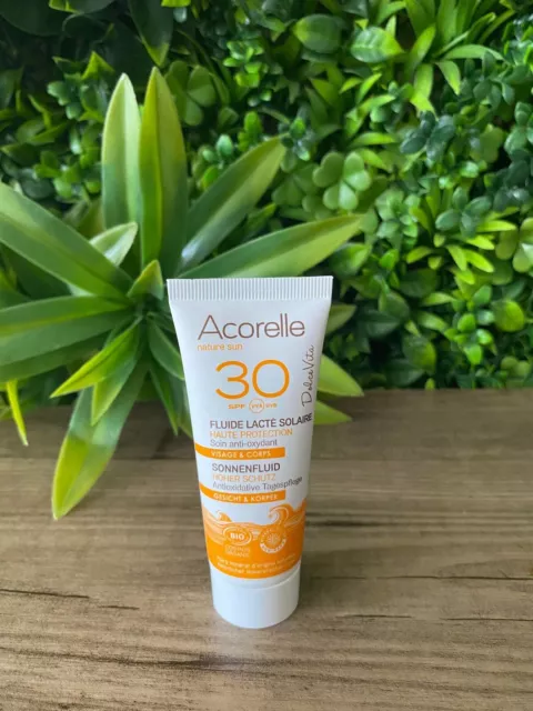 Fluide lacté solaire ACORELLE Spf 30 40ml Neuf