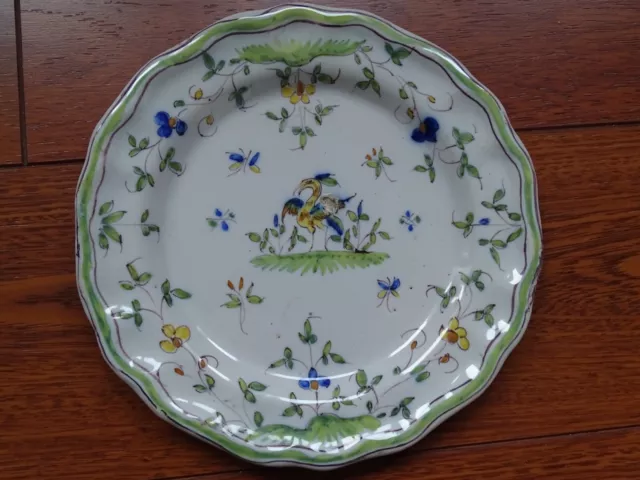 MARTRES TOLOSANE 1 ANCIENNE ASSIETTE PLATE FAIENCE 22,5 cm 19 EME CROIX VERTE