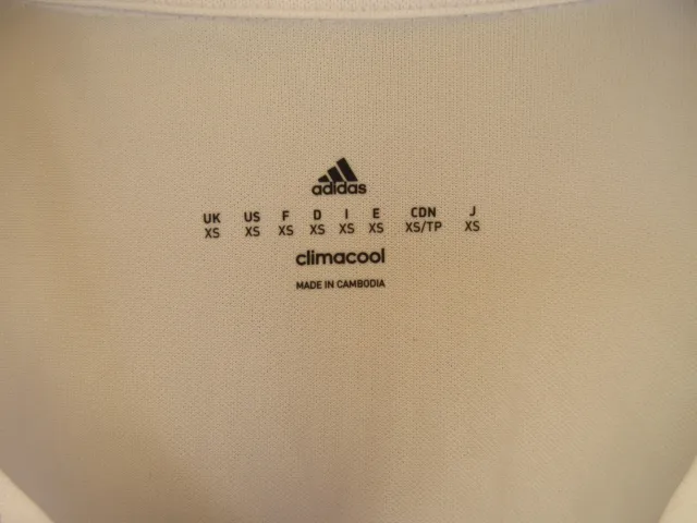 Maillot REAL MADRID camiseta ADIDAS football maglia shirt domicile blanc XS 2
