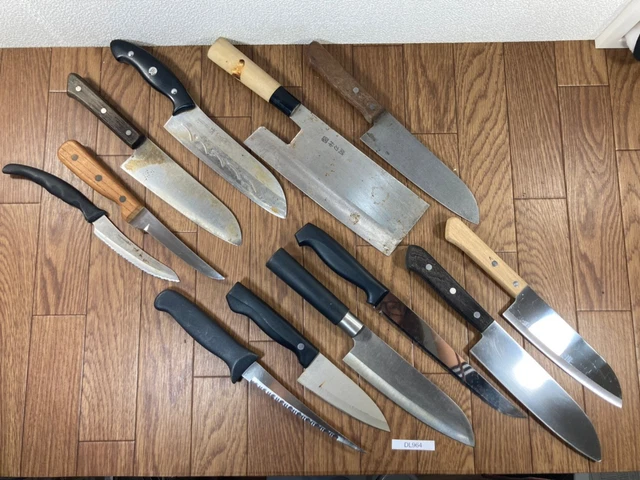 Damaged Lot of Japanese Chef's Kitchen Knives hocho set from Japan DL964