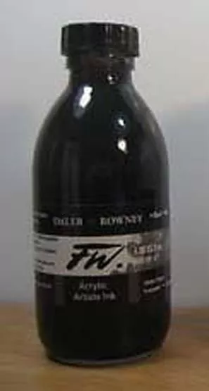 Daler Rowney FW Tinte - GROSSE 180ml Flasche! - Sepia