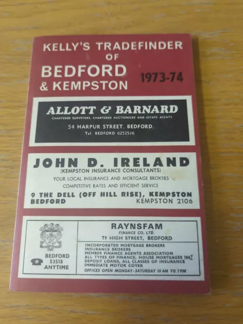 Bedford Kempston  1973/74 KELLY DIRECTORY TRADE TRADE FINDER BUSINESS SOFTCOVER