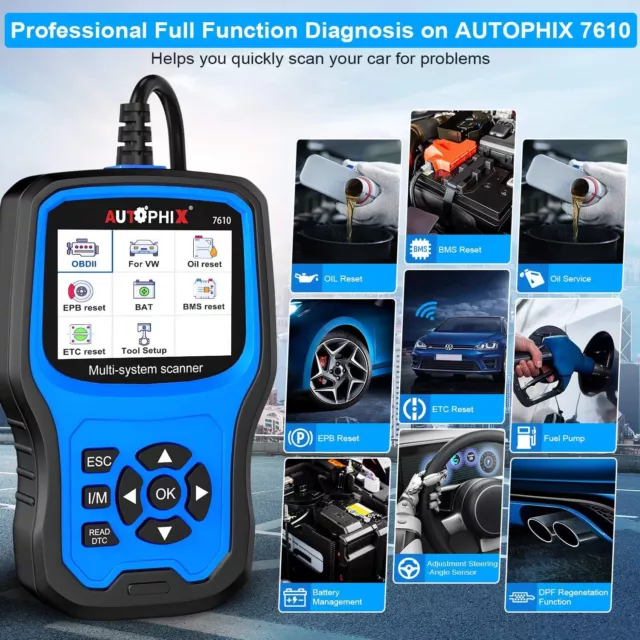 Autophix 7610 For VW Audi Diagnostic Scan Tool OBD2 Scanner EPB DPF Oil Reset 2