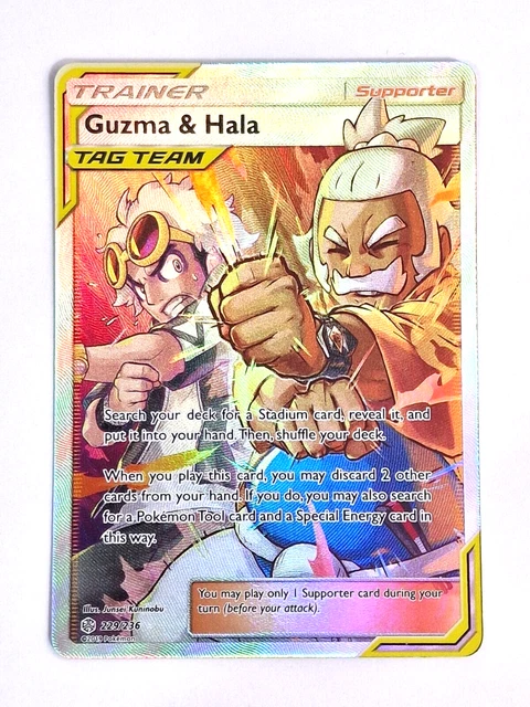 Guzma & Hala 229/236 - Kosmische Sonnenfinsternis - Pokémon - Vollständige Kunst