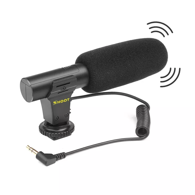 SHOOT Condenser Stereo Microphone MIC for DSLR Camera Smartphone Camcorder J3R9