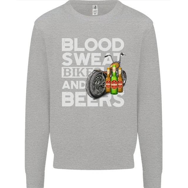 Felpa da uomo Blood Sweat Bikes & Beer divertente moto 2