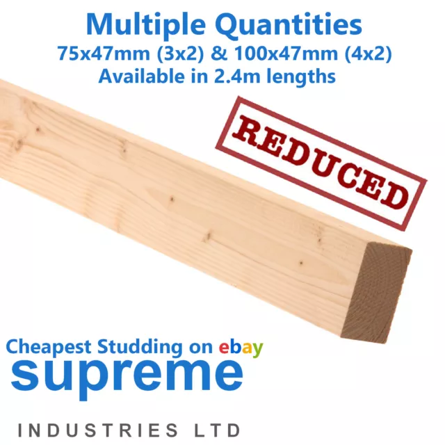 Timber Stud Wall CLS 3x2 & 4x2 2.4M - Min order 10 Lengths