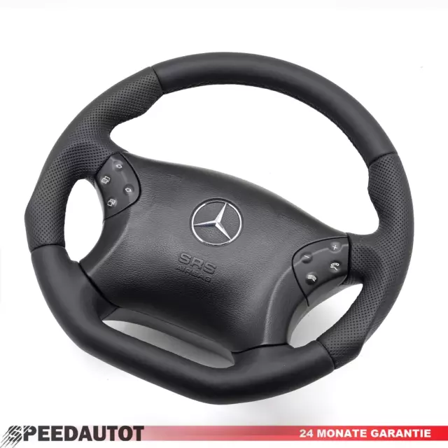 FLATTENED STEERING WHEEL leather steering wheel multif. for Mercedes ML W164-  dsg airbag £321.36 - PicClick UK