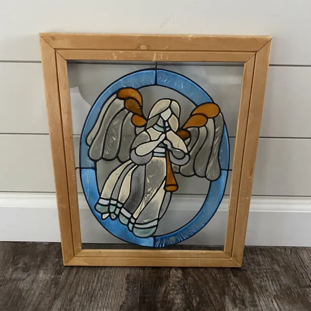 Vintage Angel Stained Glass Window / Wall Hanging / Home Decor