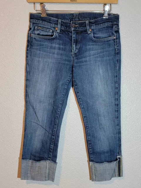 joes capri jeans womens size 31 best friend rolled cuff mid rise denim blue