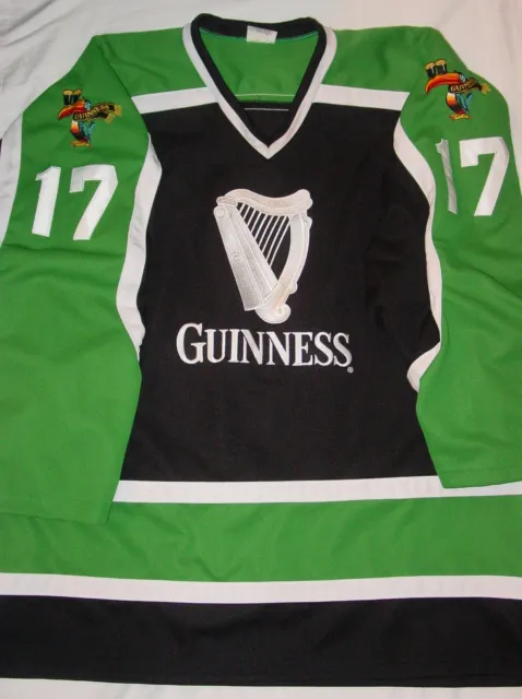Oop Rare Fully Embroidered Guinness Beer St. Patrick's Day Hockey Jersey-2Xl Xxl