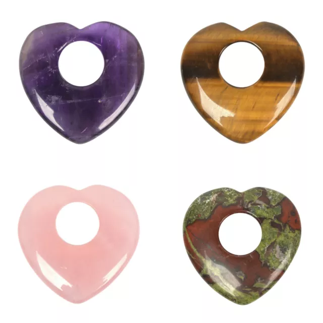 40mm Heart Donut Beads Peace Buckle Gemstone Pendant Focal Bead Jewelry Making