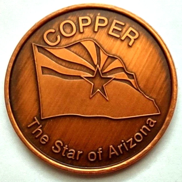 Copper The Star Of Arizona Token Sierrita Operations Green Valley Arizona 1.5625 Copper The Star Of Arizona Token Sierrita Operations Green Valley Arizona 1.5625