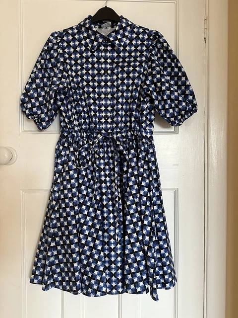 Abito da camicia KATE SPADE Stunning Patio Tile blu bianco taglia S (adatto UK 8)