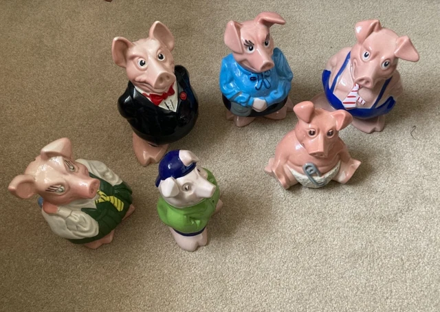 ORIGINAL WADE, NATWEST pigs full family set including cousin Wesley, £ ...
