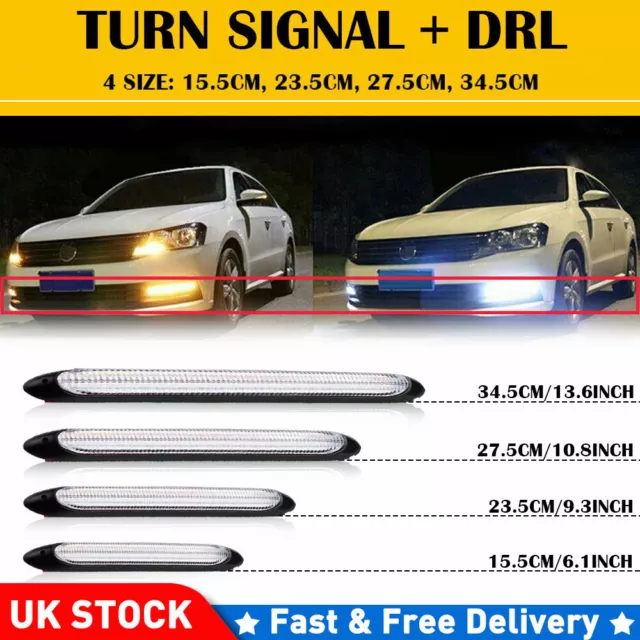 12V LED DRL Strip COB Daytime Running Lights FOG Car Day Driving Decoration Lamp