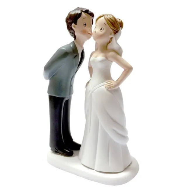 Figurine gâteau de mariage -  Couple de mariés BD Bisous 17 X 11 X 6,5 Cm
