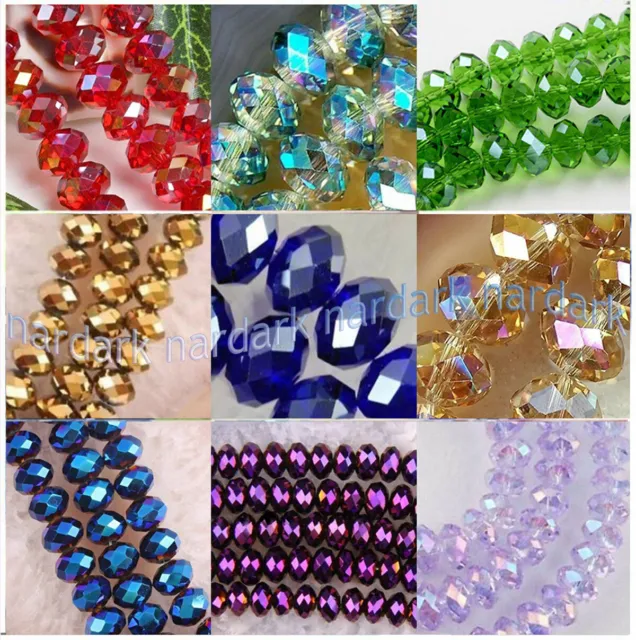 Wholesale 1000pcs 3x4mm 27 Colors Crystal Faceted Rondelle Gemstone Loose Beads