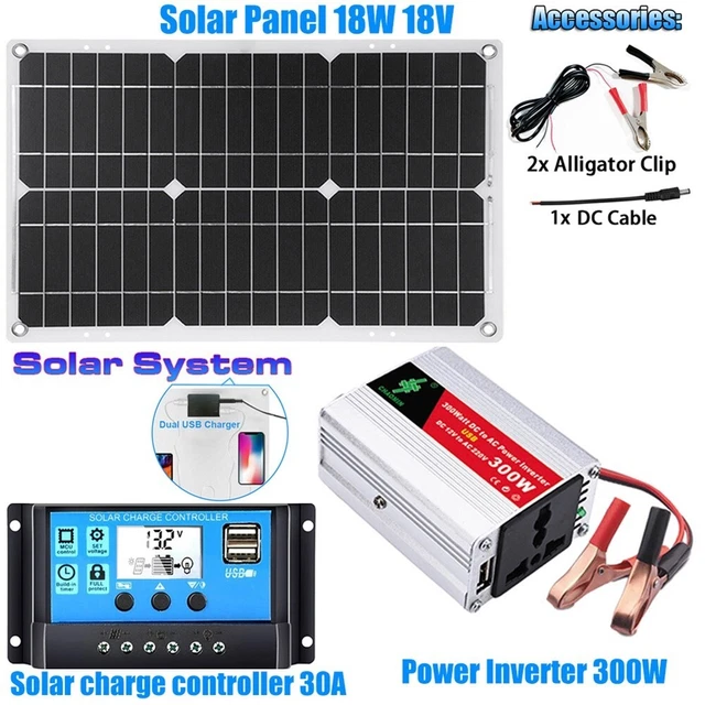 Solar Complete Set COMPLETE SOLAR SYSTEM Set with Inverter and Controller for AC Power ...