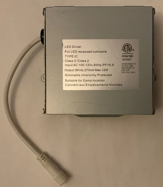 LED DRIVER FOR Led Recessed Luminaire Intertek Class 2 No Box EUR 17,86 ...