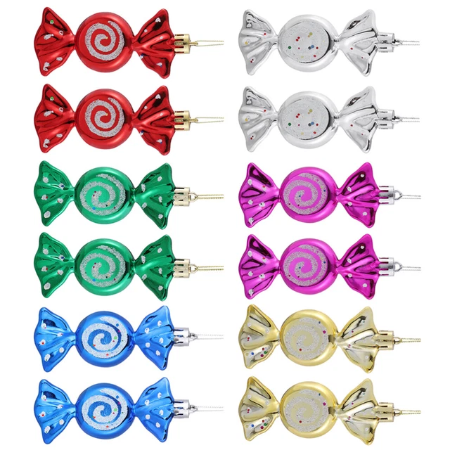 18 stücke Bunte Weihnachtsdekor Candy Requisiten Hängen Anhänger Ornament 3
