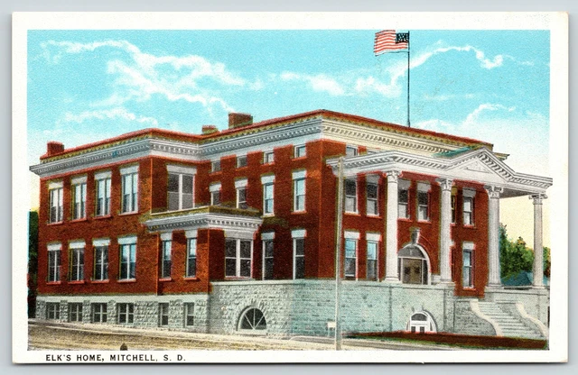 Mitchell South Dakota~BPOE Elks Lodge~Four Ionic Columns On Porch~1920s