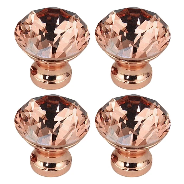 2pcs/4pcs Verre Armoire Cuisine Boutons Tirer Cristal Poign??es Porte Tiroir 2