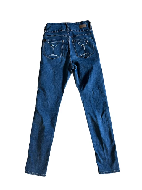 TATYANA Retro Martini Glass Embroidered Jeans Size XXL High-Rise / Rockabilly
