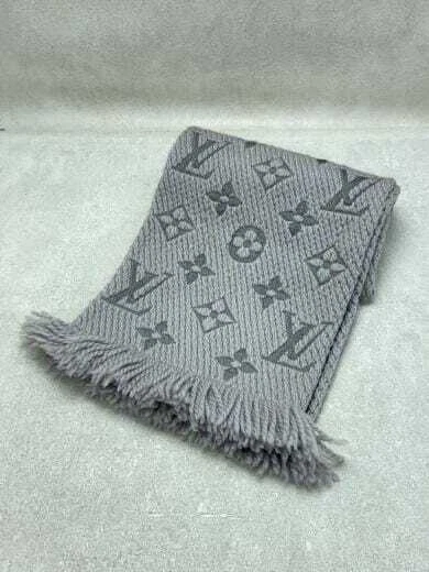HERMES Eshalp Logomania Monogram  GRY   Wool   GRY   Total Pattern   Men s