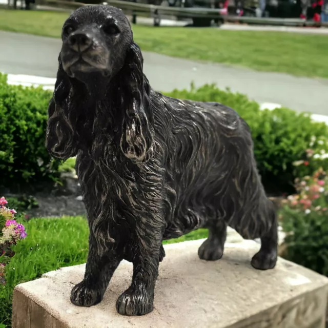 Cocker Spaniel Bronze Effect Statue Sculpture Dog Figurine Ornament
