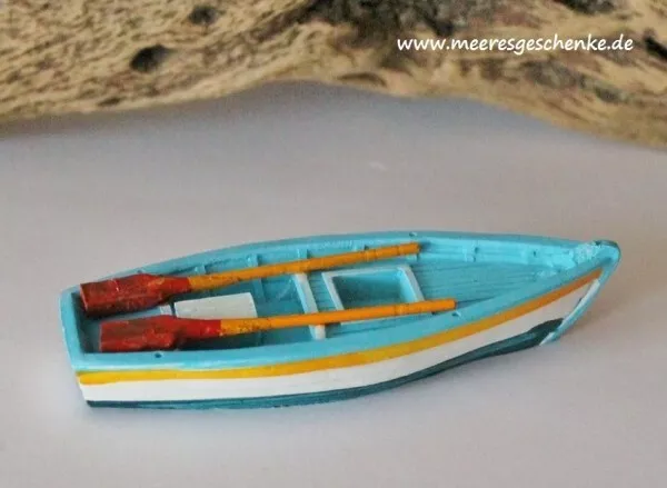 Maritime Deko Ruderboot ca. 9,5 x 3,5 x 2 cm Polyresin