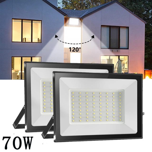 2XLED Fluter Flutlicht Strahler 70W Scheinwerfer Außen Baustrahler Kaltweiß DE